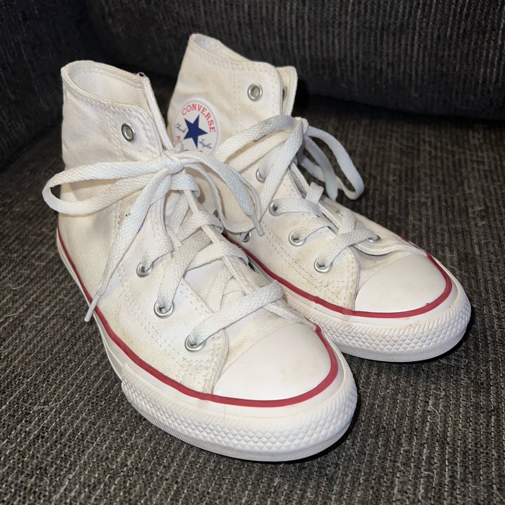 Converse White High-Top Sneakers Size 1